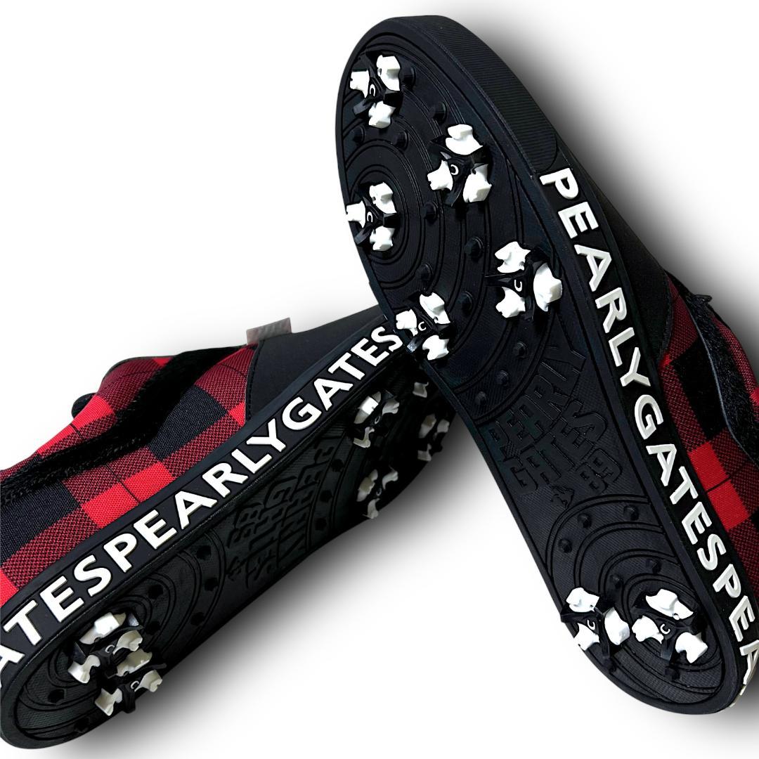 24.5cm パーリーゲイツ バッファローチェックゴルフシューズ 箱有り