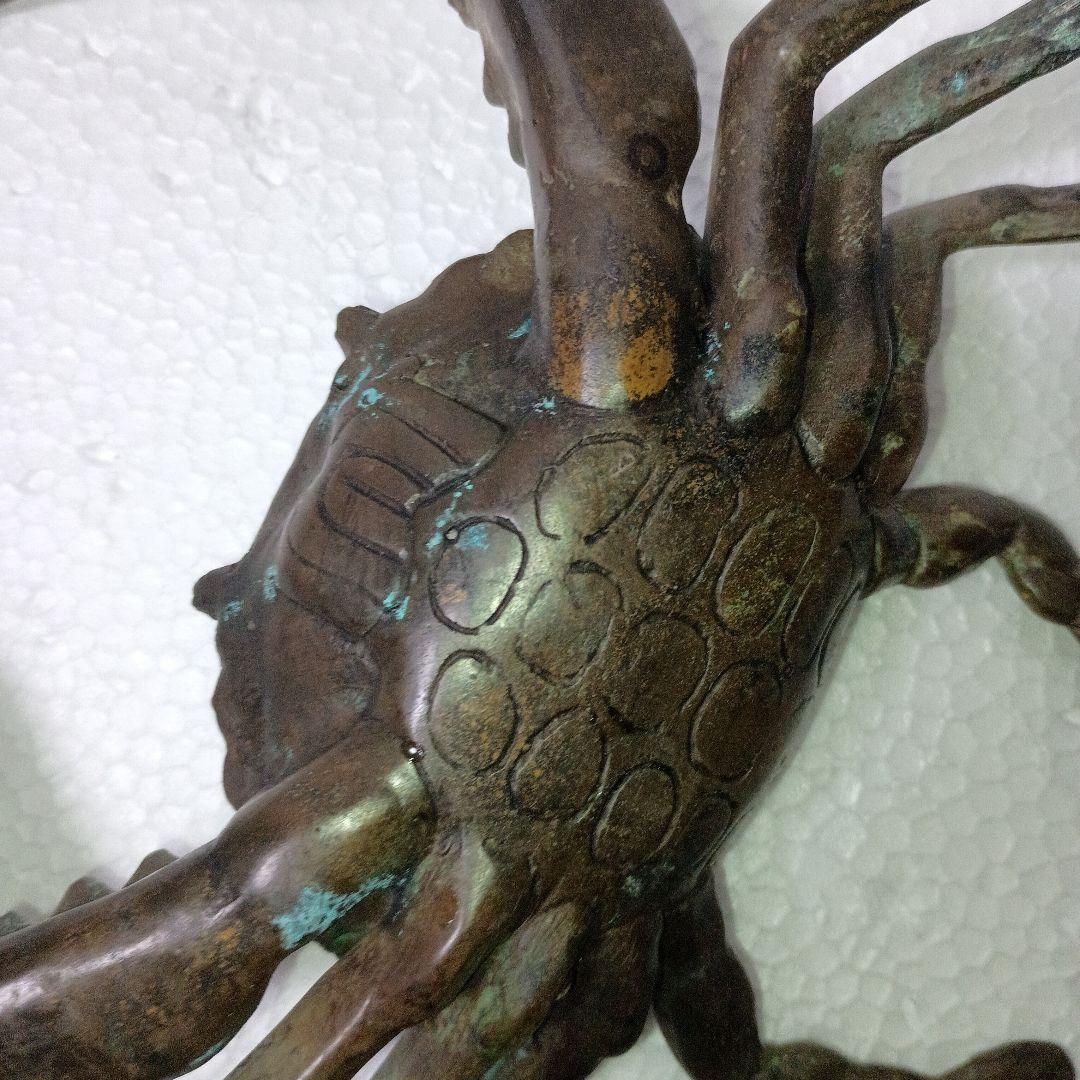 銅 細工 ♦置物　渡り蟹　カニ　銅製　1.1kg ★アンティーク　蔵出し