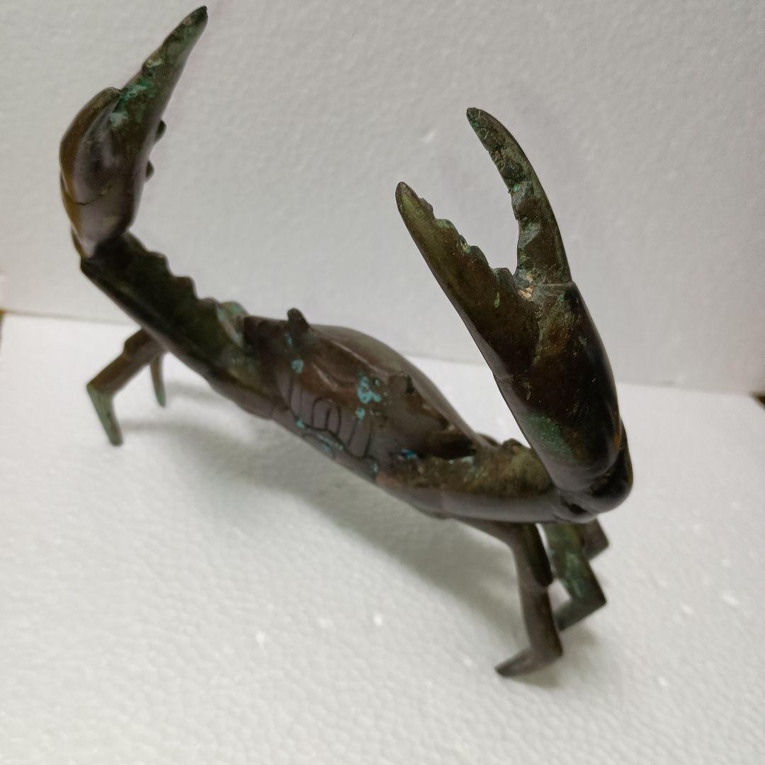 銅 細工 ♦置物　渡り蟹　カニ　銅製　1.1kg ★アンティーク　蔵出し