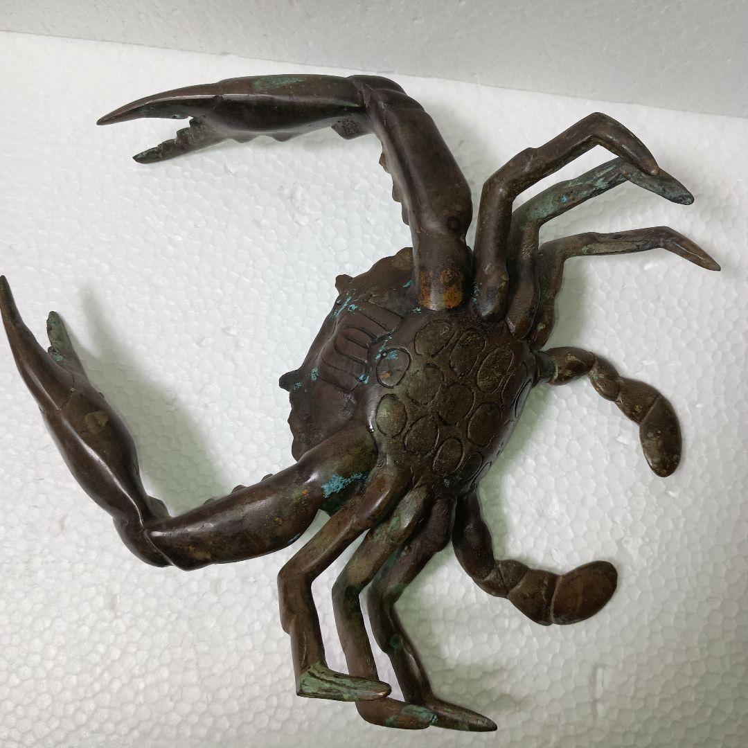 銅 細工 ♦置物　渡り蟹　カニ　銅製　1.1kg ★アンティーク　蔵出し