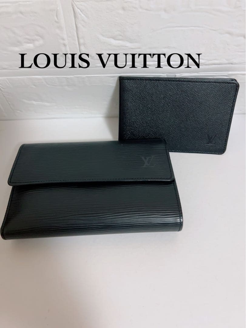 ルイヴィトン LOUIS VUITTON 折財布 パスケースセット エピ 黒 - メルカリ