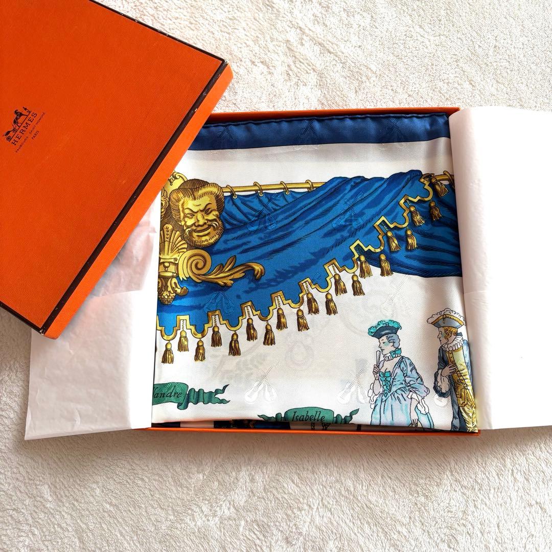 未使用級•美品】エルメス カレ90 コメディイタリエンヌ シルク