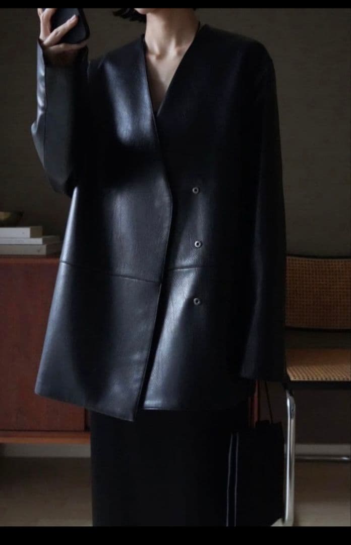 NEAU collarless leather jacket サイズ1 レザー - メルカリ