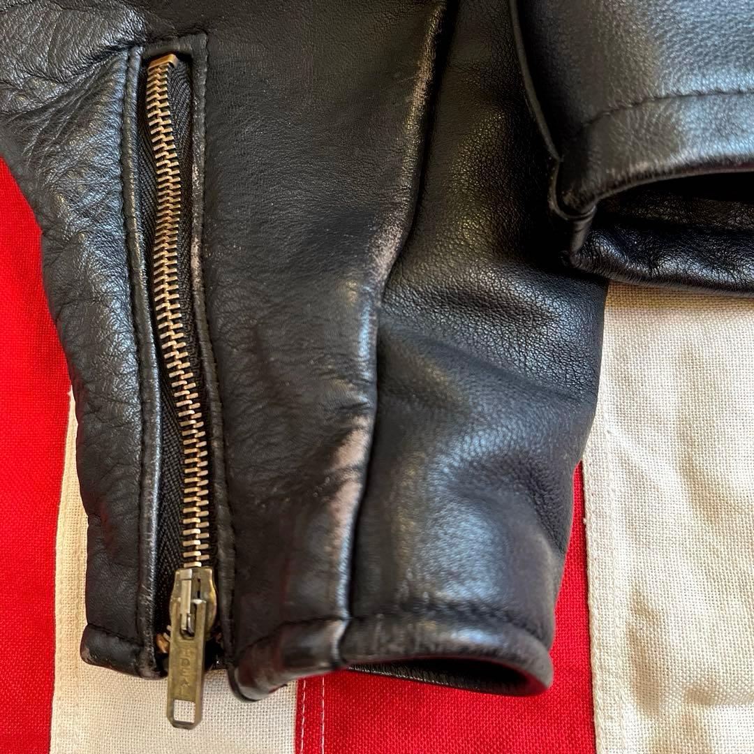 ショット 680 襟付 ライダースジャケット 40 黒 ライナー付 アメリカ製