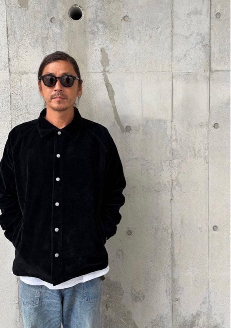 wax Fake suede coach jacket ブラック サイズL - メルカリ