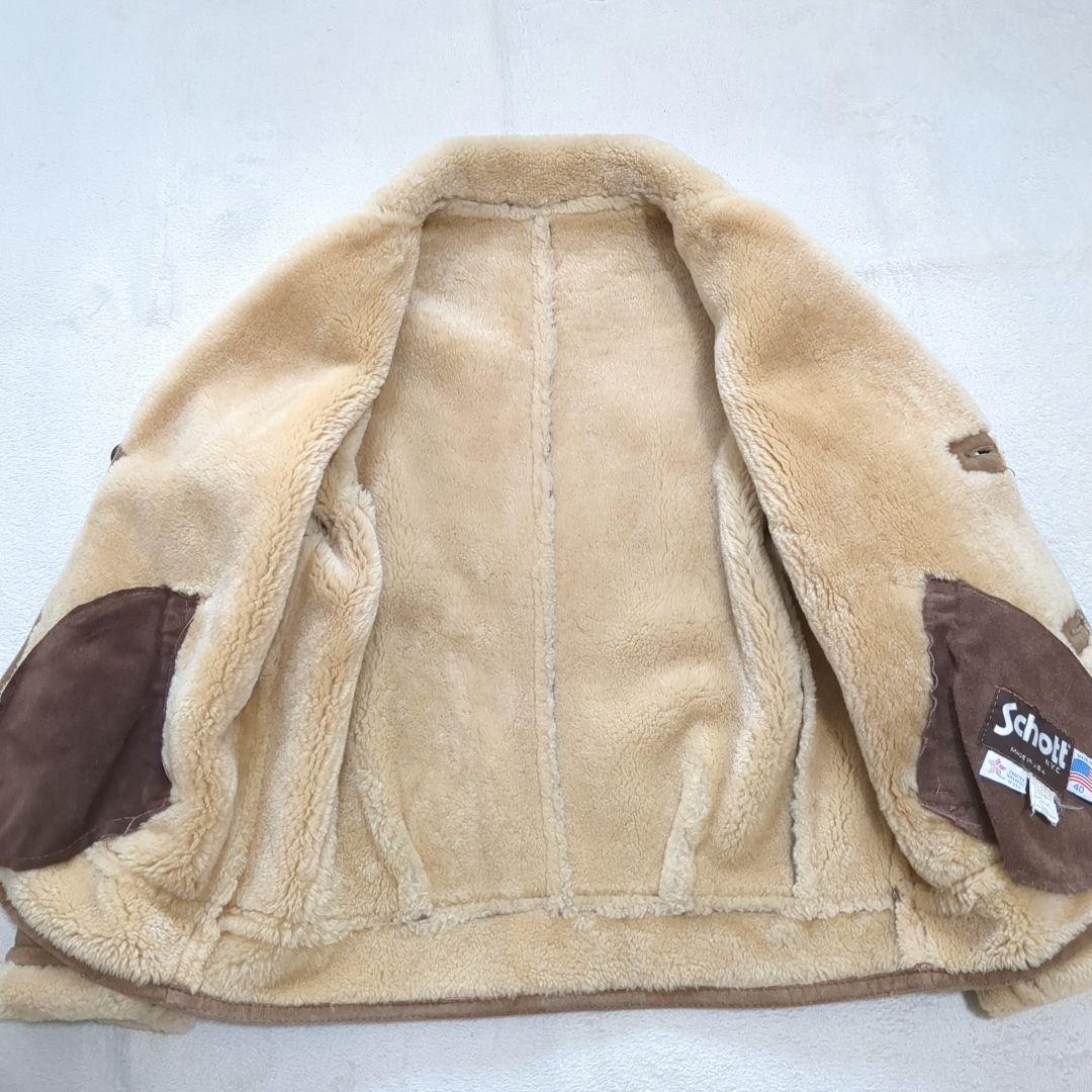 SCHOTT ランチコート ムートンジャケット くるみボタン 40サイズ