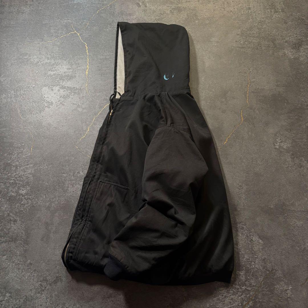 00s ダックアクティブジャケットジップパーカー黒ブラック短丈古着