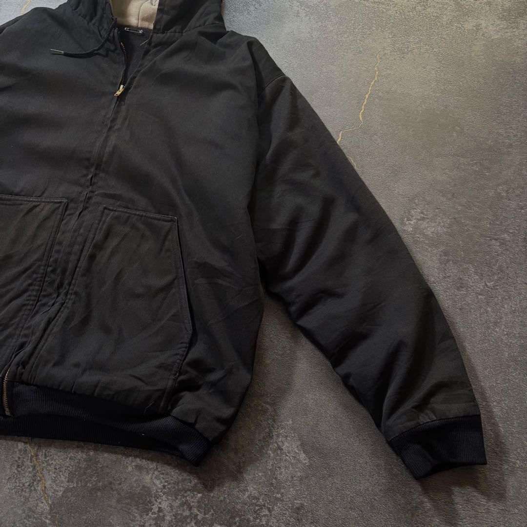 00s ダックアクティブジャケットジップパーカー黒ブラック短丈古着