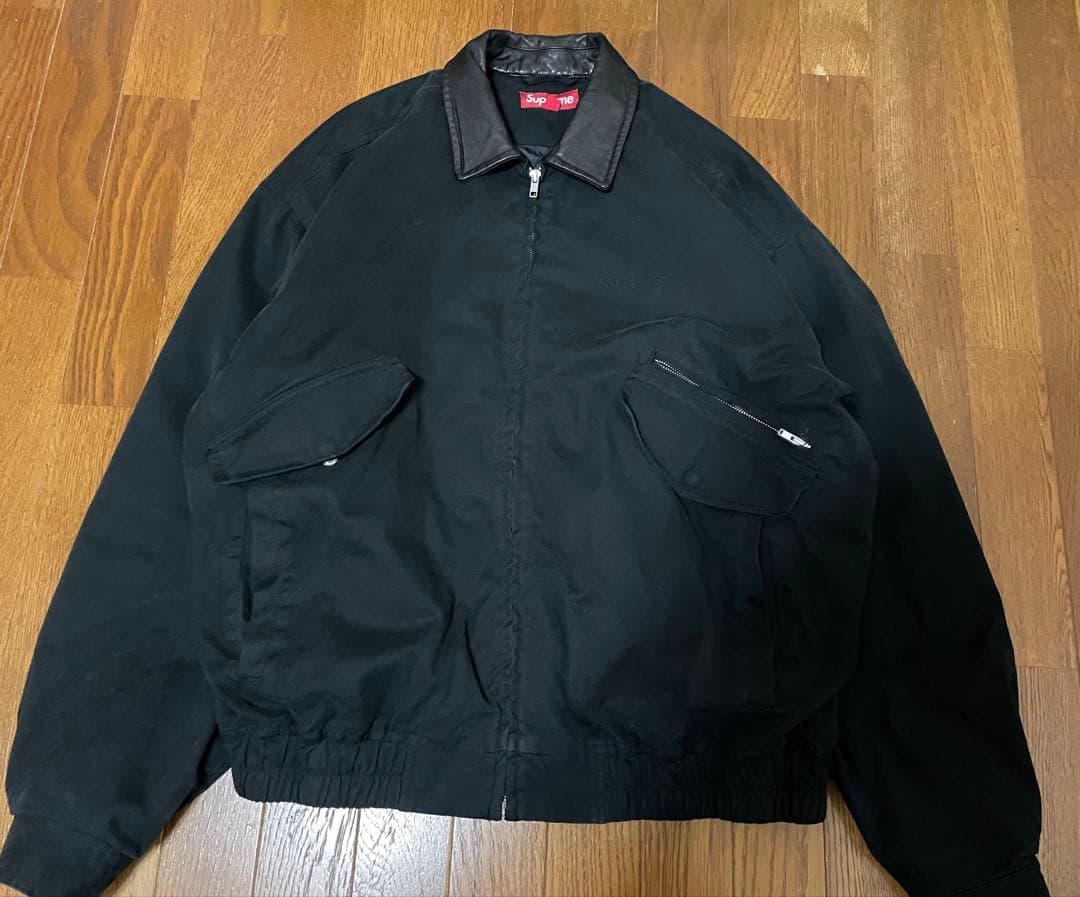 supreme leather collar utility jacket 黒 Supreme Leather Collar Utility Jacket (FW24) - $238