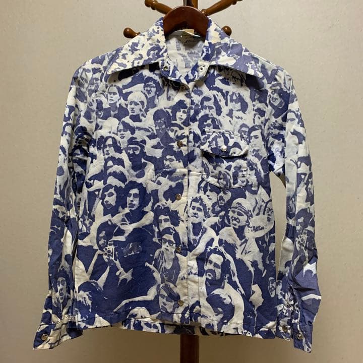 激レア 1970s ヴィンテージ オリジナル ウッドストック 総柄シャツ