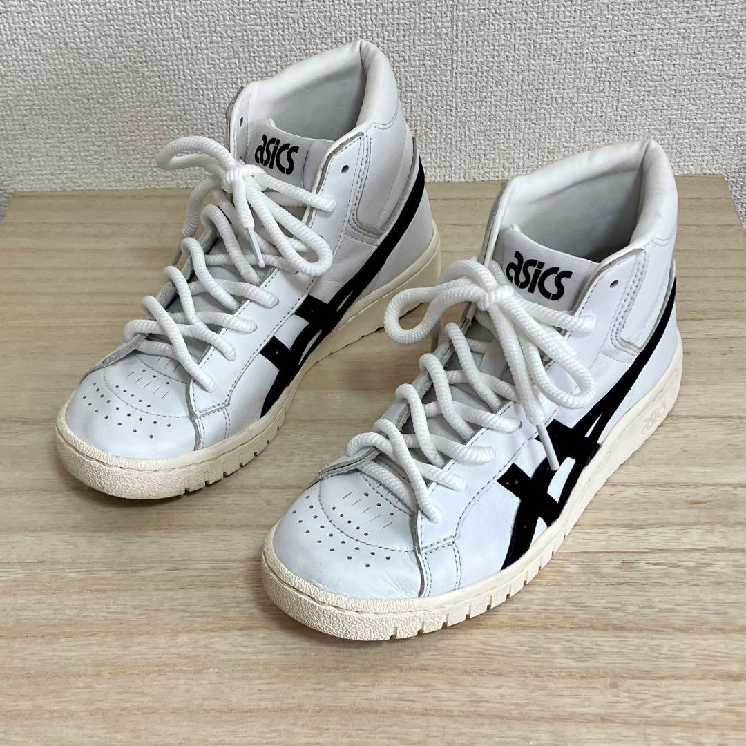 極美品 アシックスハイカット レザー スニーカー 白 24 GEL PTG - メルカリ