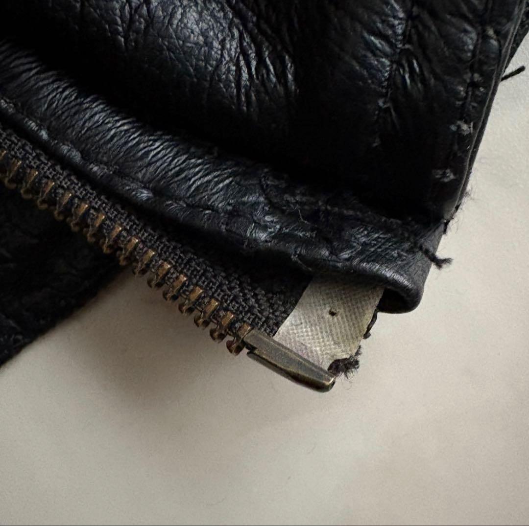 90s vintage レザーパッチワークボンバージャケット 黒My2k - メルカリ