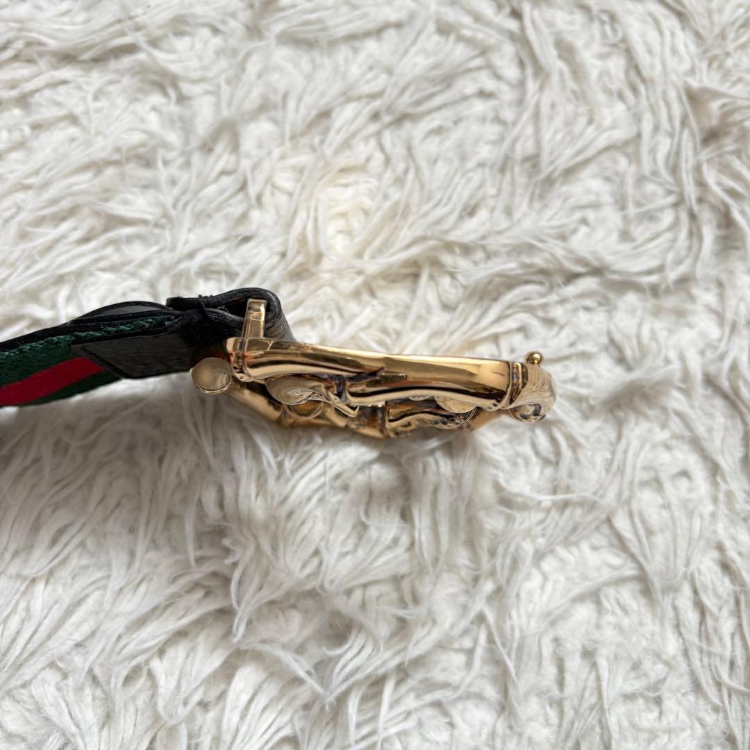 美品】グッチ GGバックルベルト バンブー シェリーライン 114868