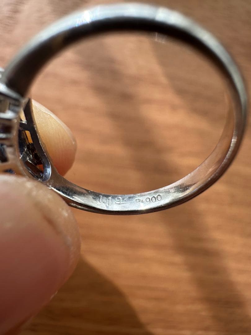 天然サファイア PT900 1.19ct リング #9 ソ付
