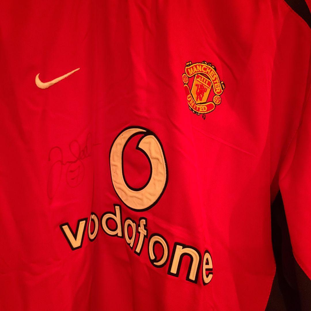 2002年 マンチェスターユナイテッド サイン入 ユニフォーム XL - メルカリ