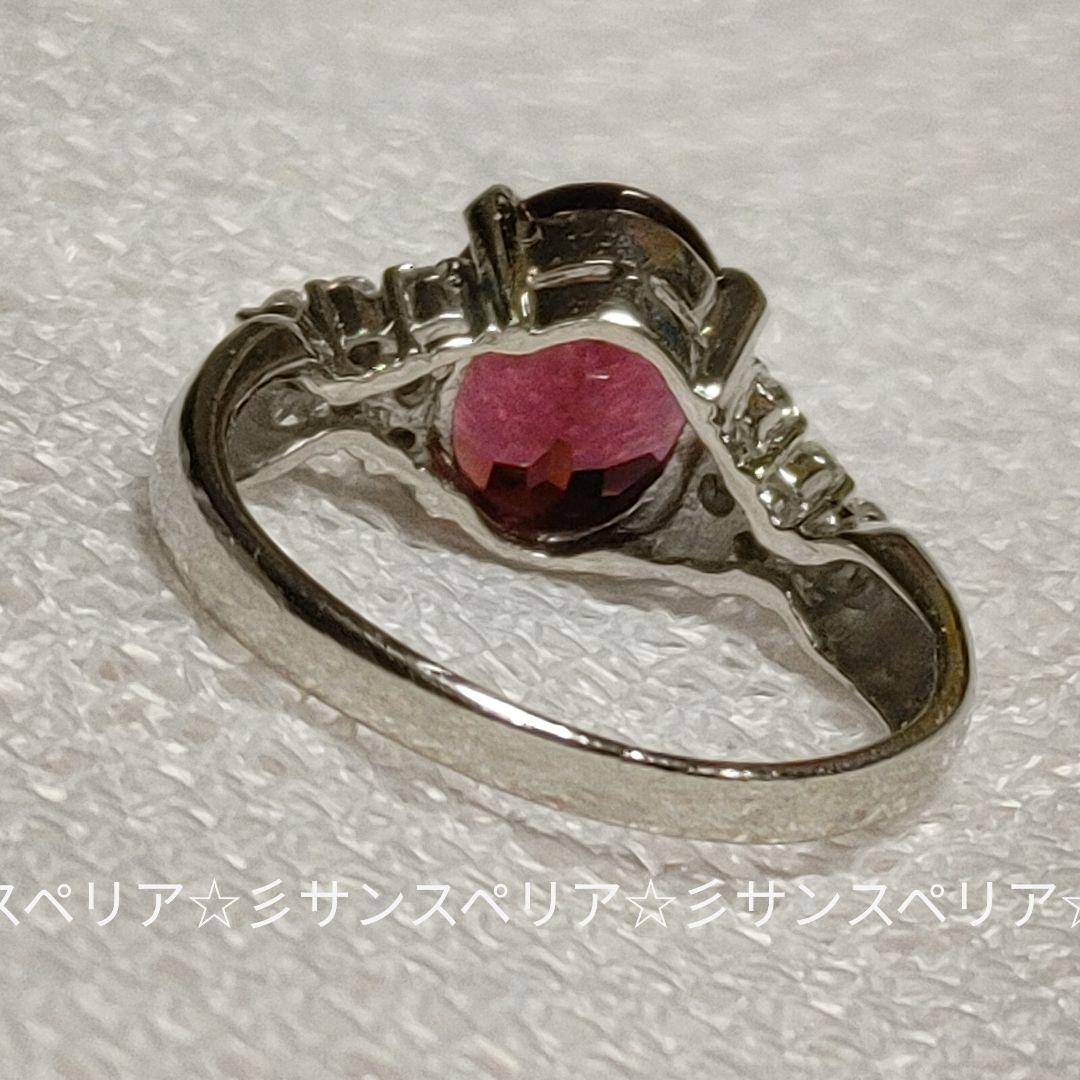 Pt900ロードライトガーネット2.25ctとダイヤモンドのデザインリング ソ