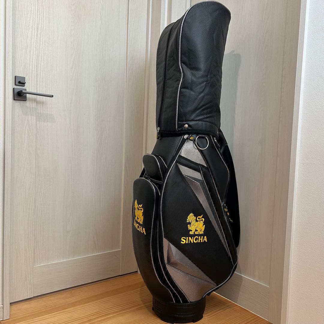 希少・美品】SINGHA シンハービール キャディバッグ ゴルフ カーボン調