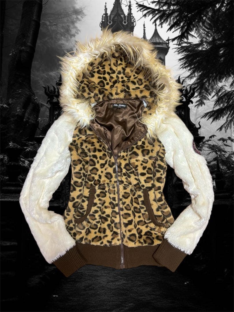 豹柄 レオパード 平成 ファー 00s ジップパーカー y2k ヒョウ柄 - メルカリ
