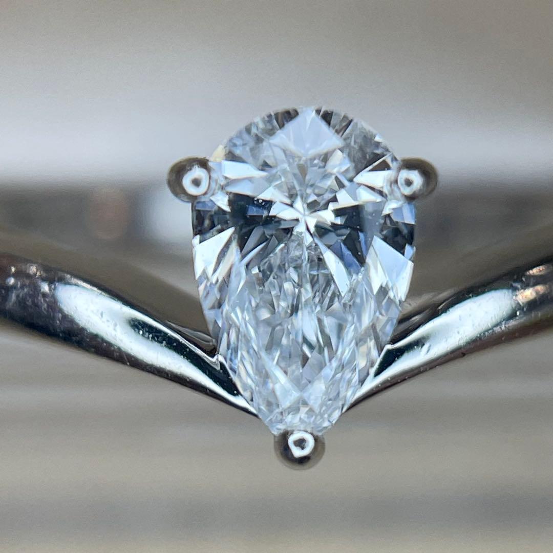 【GSTV】 一粒 ダイヤ リング 0.30ct ペアシェイプカット