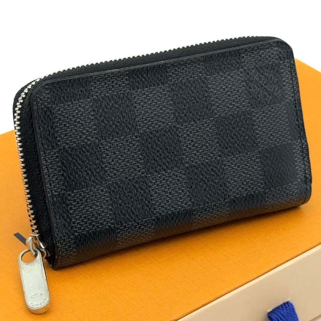 最高級美品✨ルイヴィトン ダミエグラフィット ジッピーパース ケース ルイヴィトングラフィット ジッピーコインパース 14137 黒/グレー