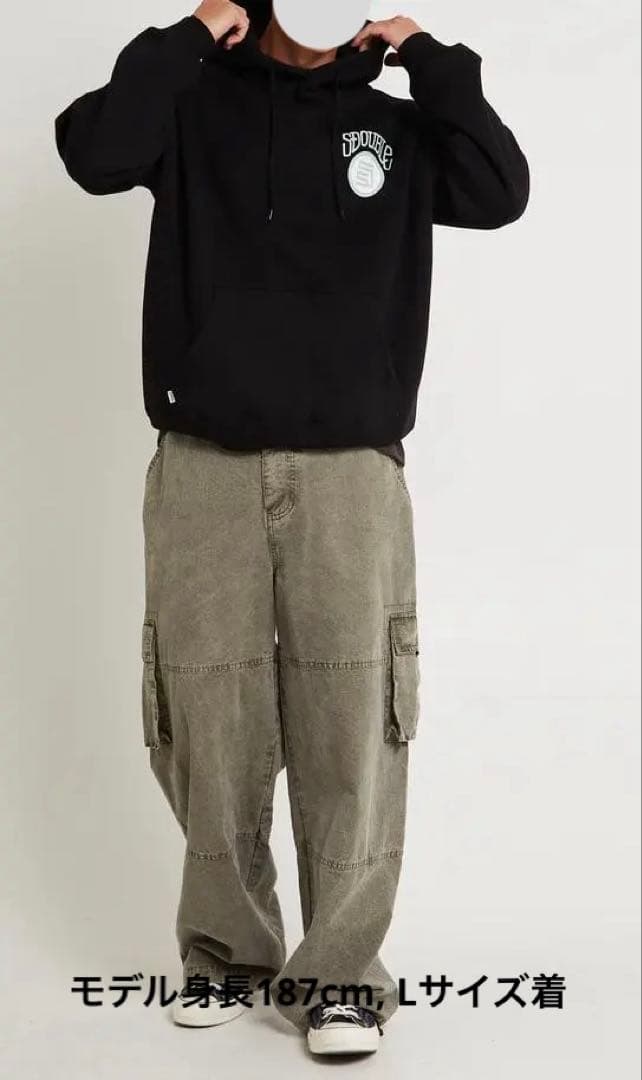 エスダブル 黒 パーカー 未使用 L フード付き フーディー - メルカリ