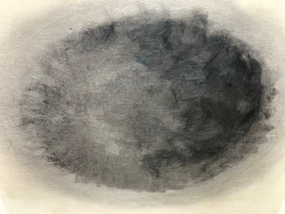 水墨画？　和紙？　光陰　南部英郎　2008年9月　額縁込み