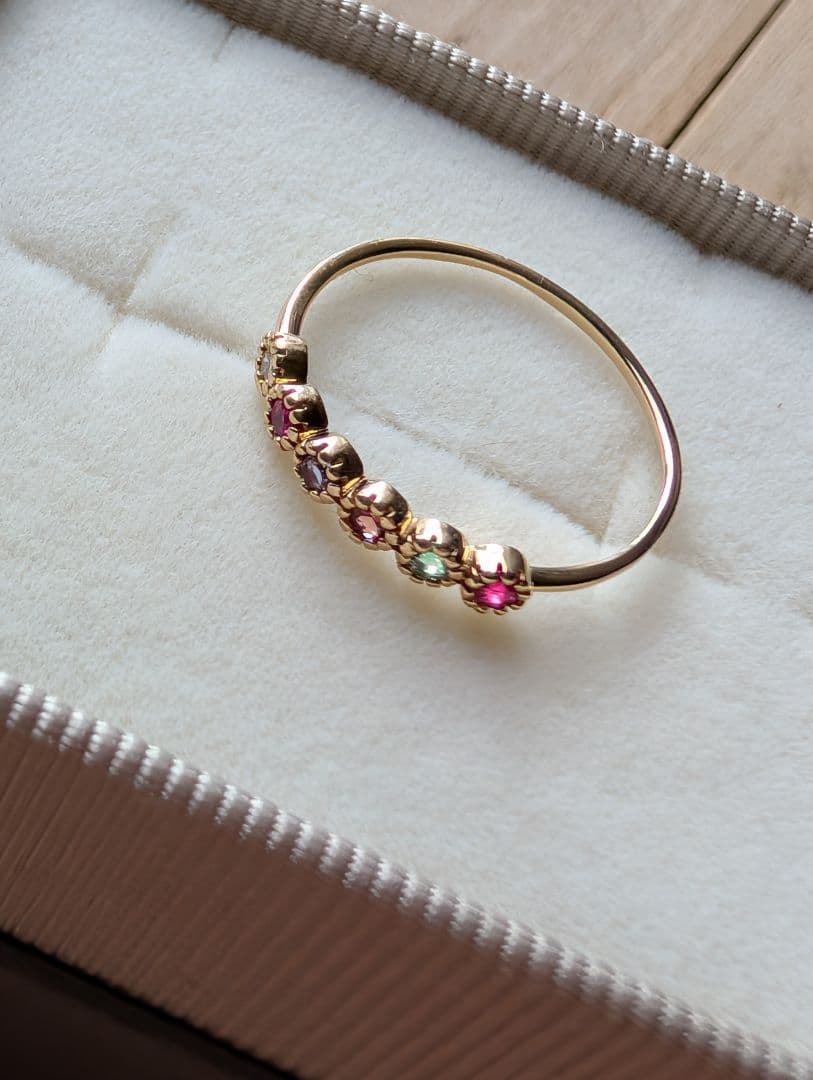 美品】15号 BLOOM k10 イエローゴールド マルチカラー リング - メルカリ