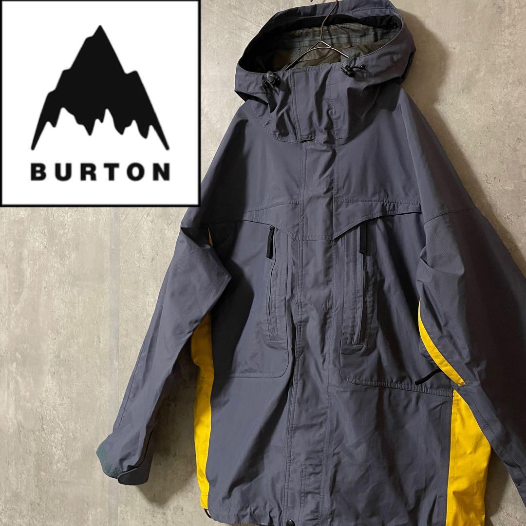 Burtonバートンスキーウェアスノーボードジャケットパーカー紺ネイビー黄色希少 BURTONバートンスノーボードジャケットスキーウェアパーカー紺ネイビー