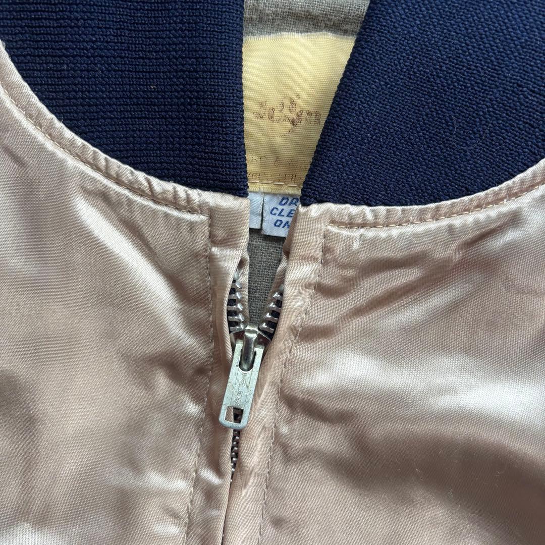 古着 60s サテン ジャケット ジップアップ ヴィンテージ スタジャン