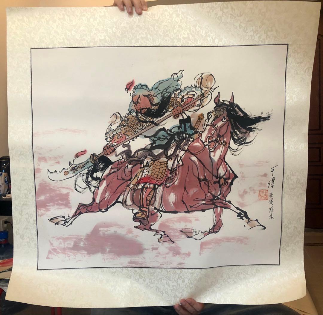 関羽 関公 赤兎馬 人物中国画 三国志の人物 歴史 水墨画 - メルカリ