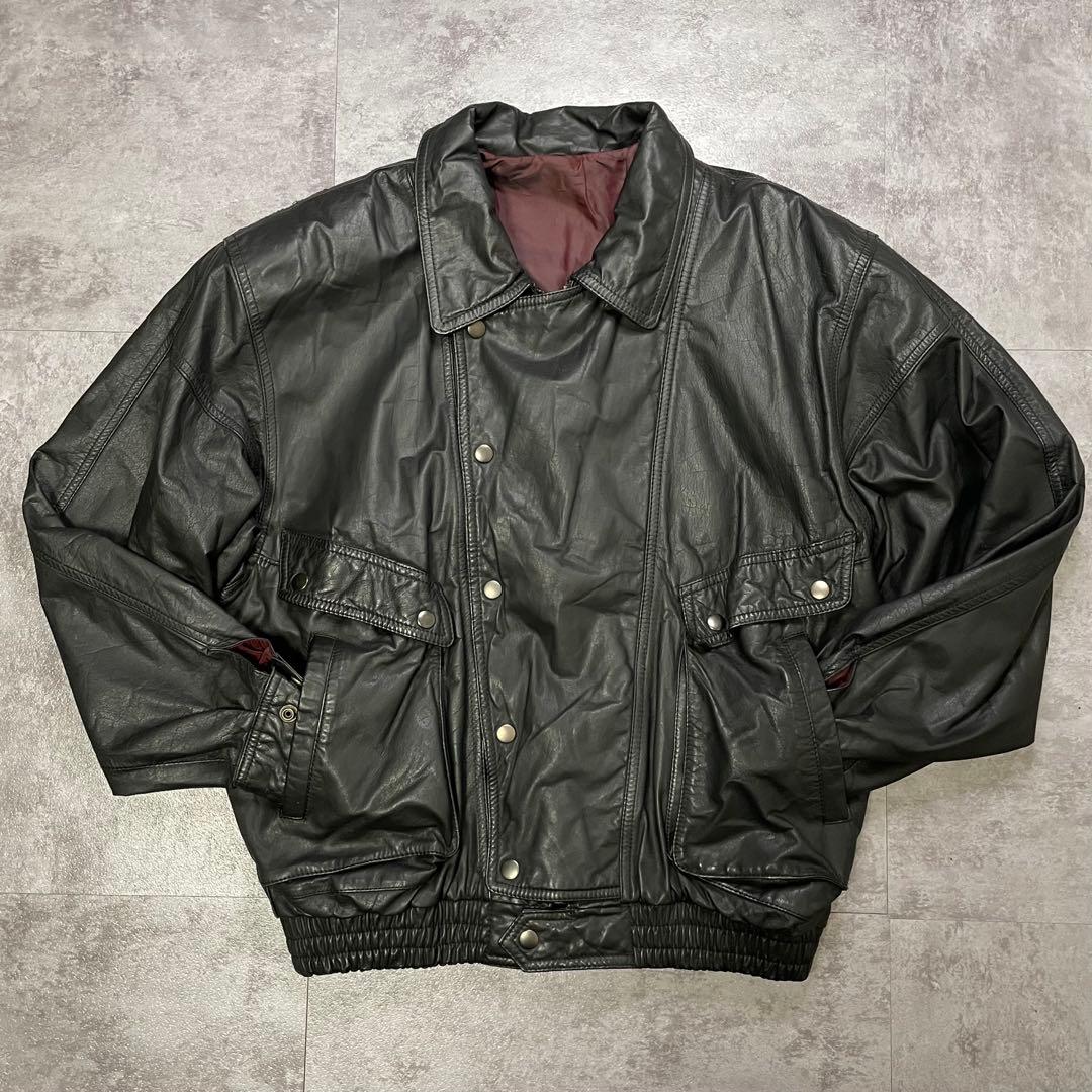 90s A-2 ブラックレザー フライトジャケット L 牛革 美品】90s A-2 ブラックレザー フライトジャケット L 羊革 短丈 - メルカリ