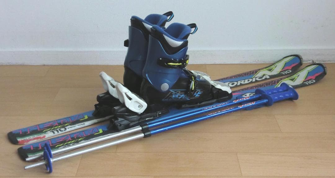 □□送料無料□ノルディカ□子供用スキーフルセット□板110靴21□WAX済
