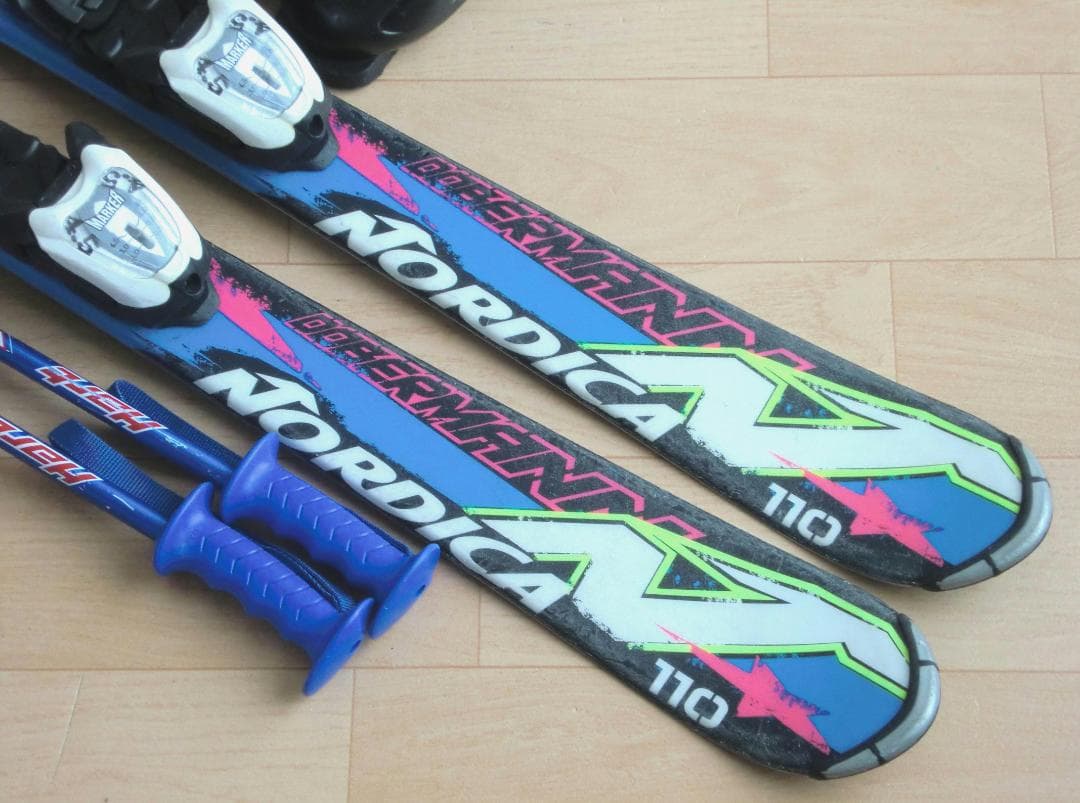 □□送料無料□ノルディカ□子供用スキーフルセット□板110靴21□WAX済