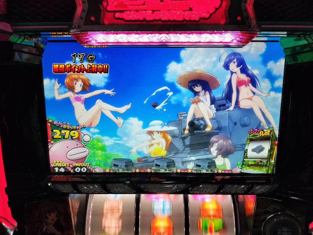 【パチスロ実機】オリンピア★ガールズ＆パンツァーG★オートプレイ付不要機付