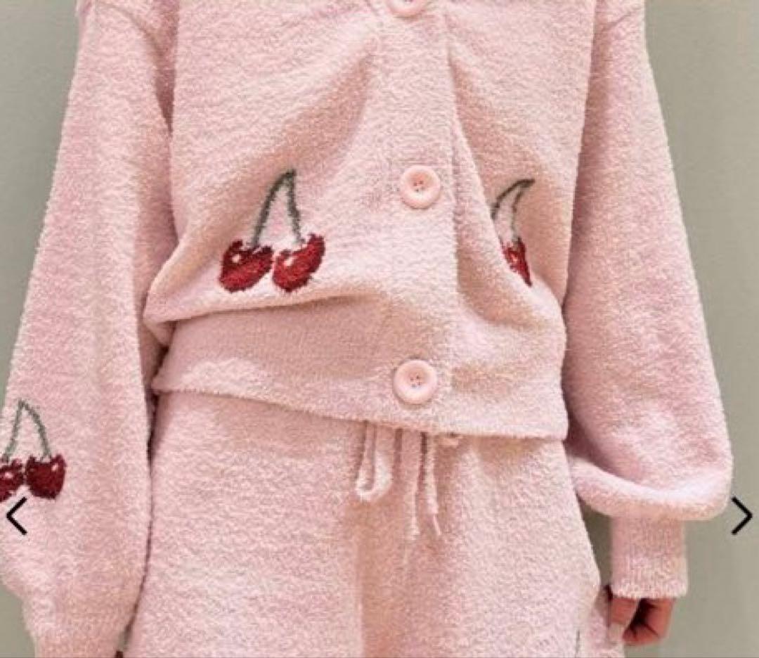 新品】ジェラートピケ ベビモコチェリージャガードカーディガン ピンク