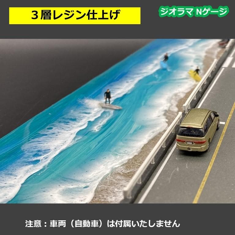 江ノ電ジオラマ】七里ヶ浜（サーファー3体付き）Nゲージ 海レジン