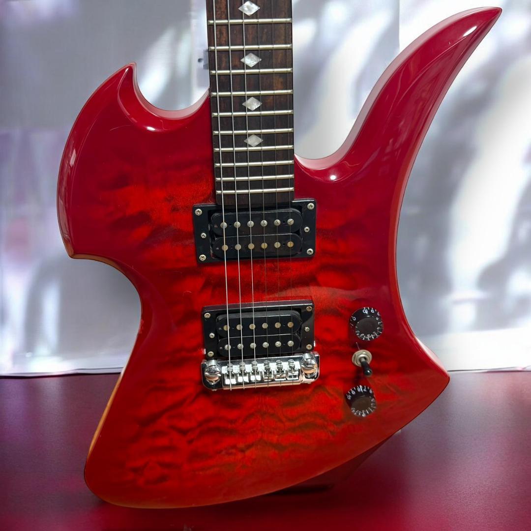 ☆希少品 B.C.Rich モッキンバード ケース付き レッド 虎目 キルト柄