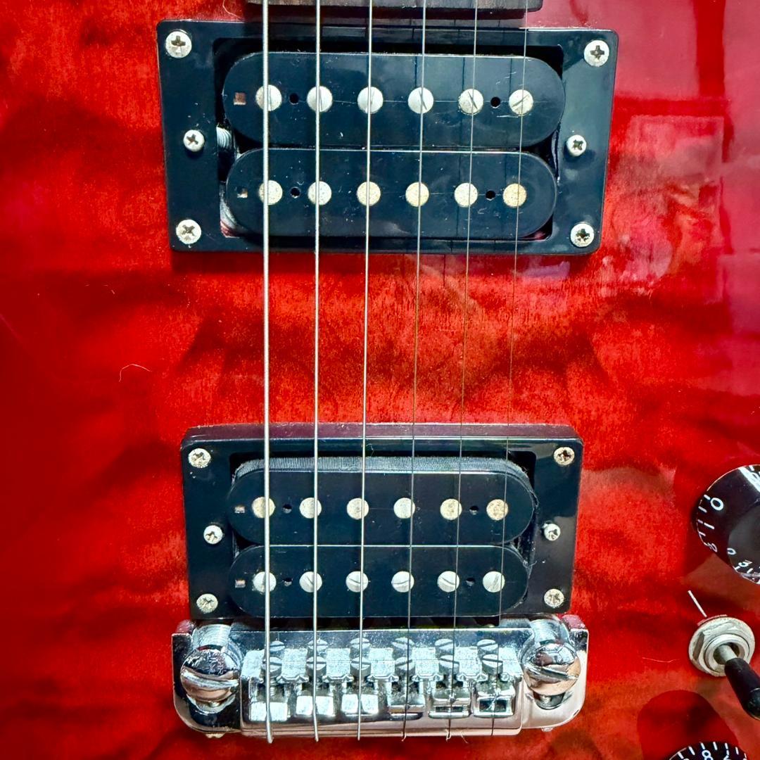 ☆希少品 B.C.Rich モッキンバード ケース付き レッド 虎目 キルト柄