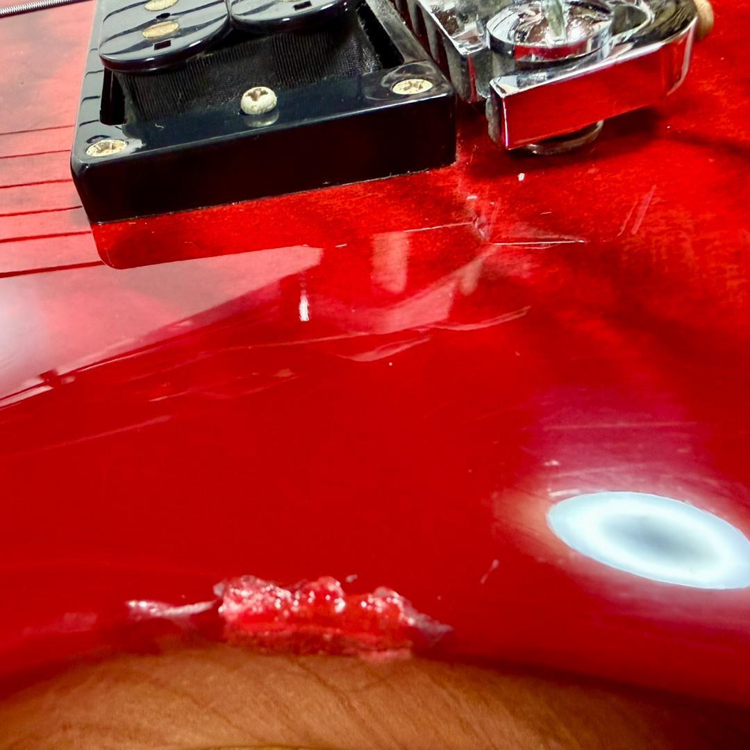 ☆希少品 B.C.Rich モッキンバード ケース付き レッド 虎目 キルト柄