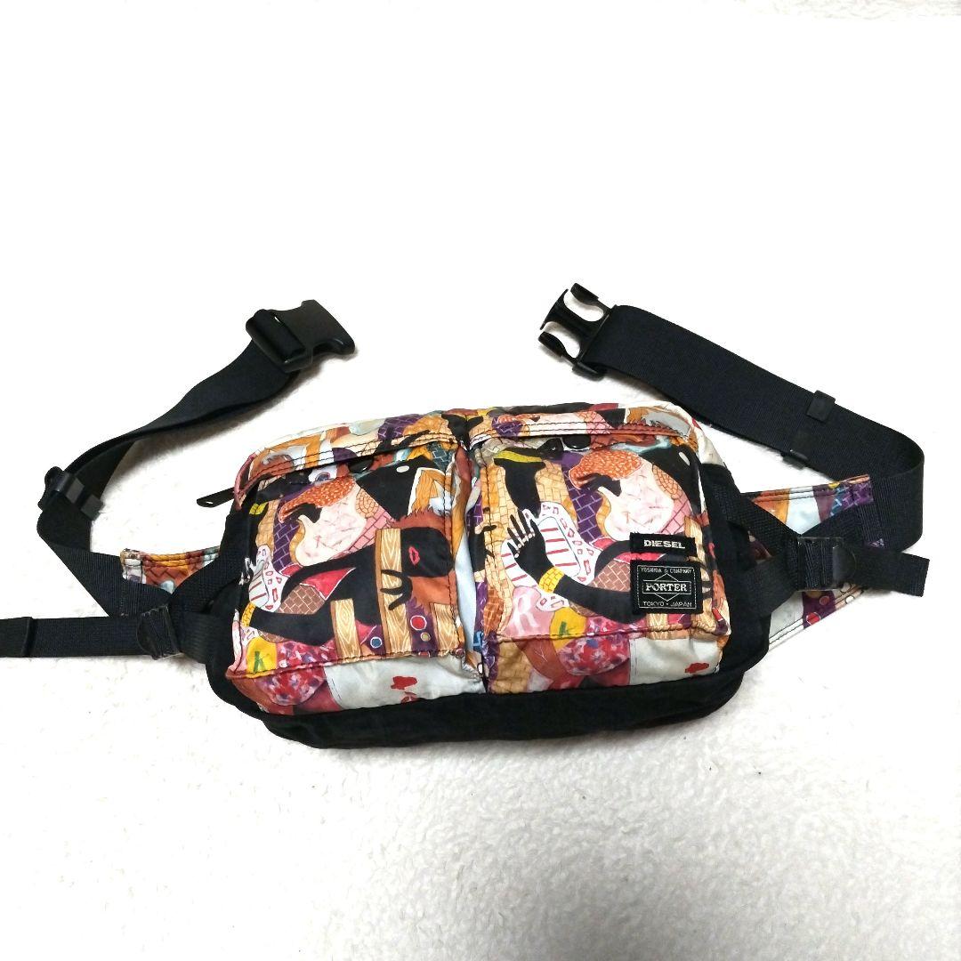 美品】ポーター×ディーゼル×横尾忠則 コラボ タンカー 総柄 ウエストバッグ