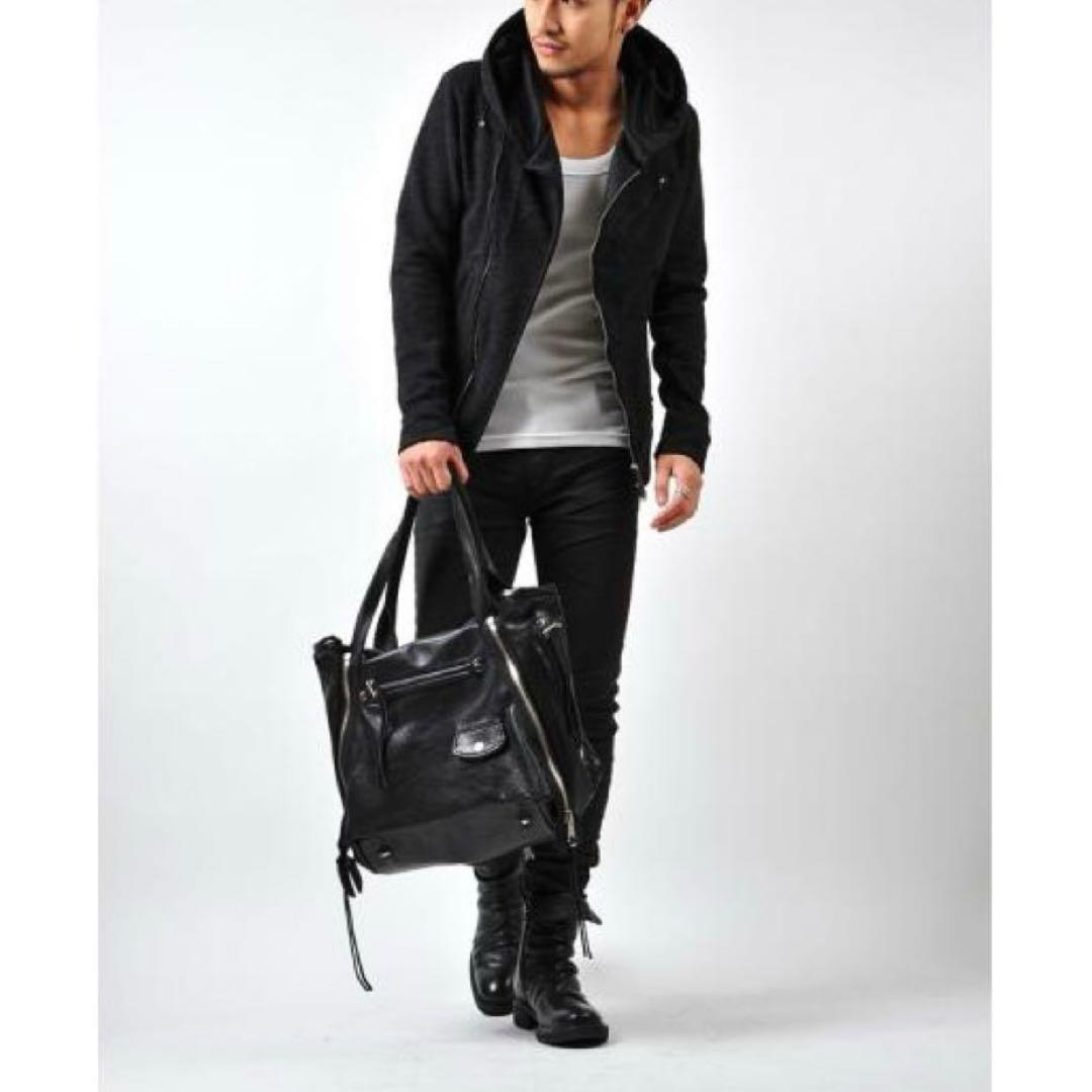 THE WARMTHCRAFTS】BLACK シボ革 tote-BAG