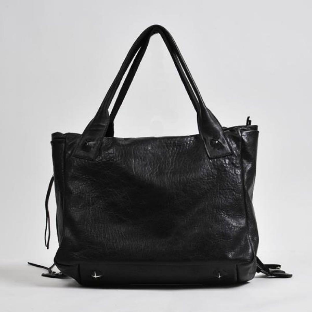 THE WARMTHCRAFTS】BLACK シボ革 tote-BAG