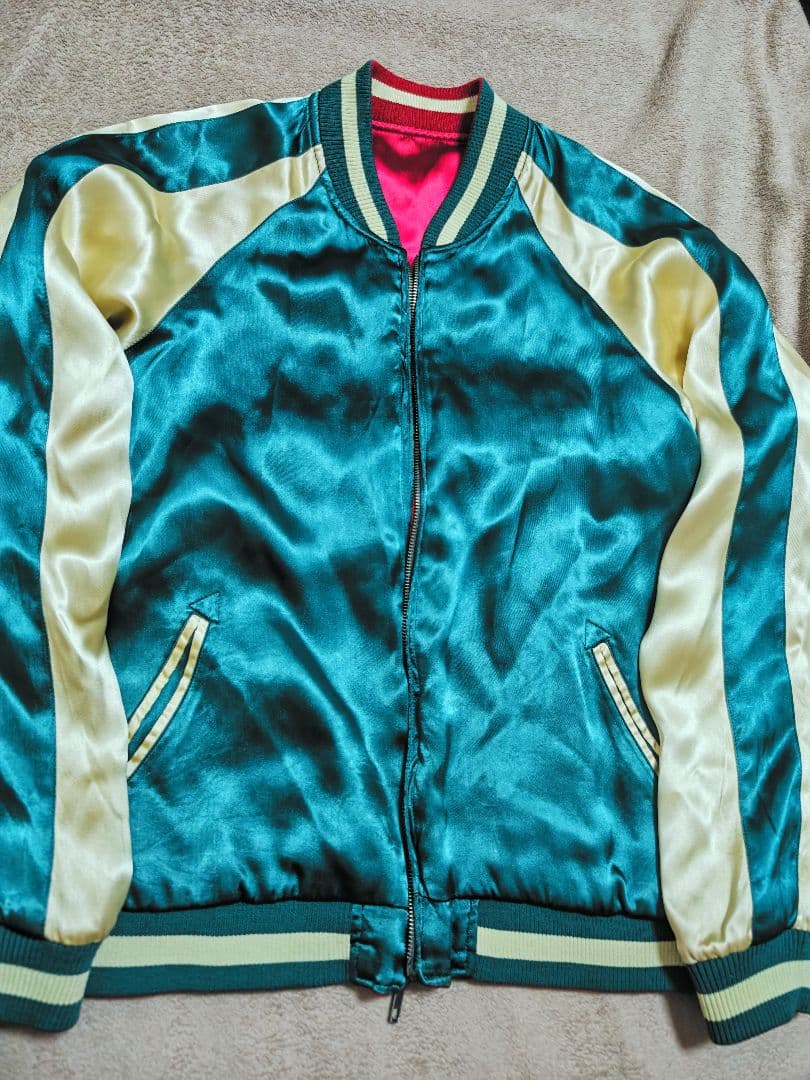 華鳥風月 美品 2面用 日本限定 虎龍ワシ スカジャン 100%silk - メルカリ