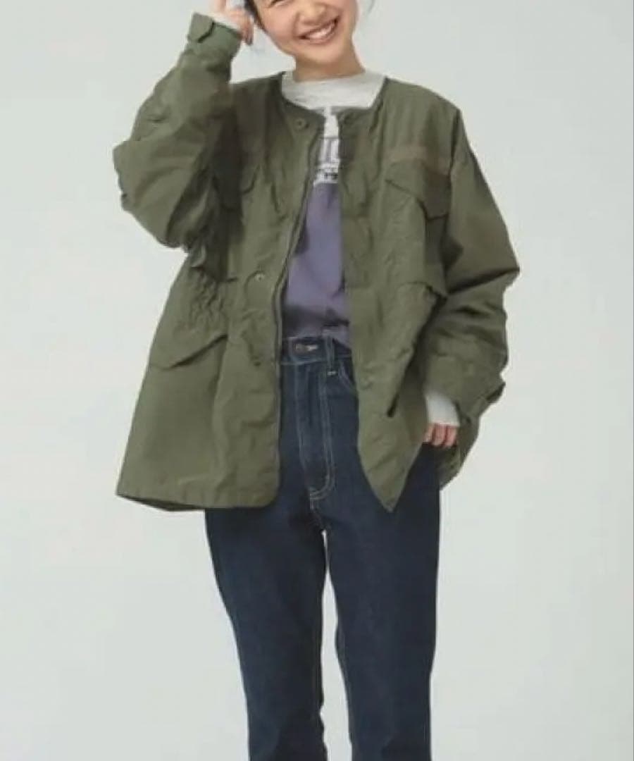 試着のみ ソロテックス ミリタリー ブルゾン ノーカラー ビームス