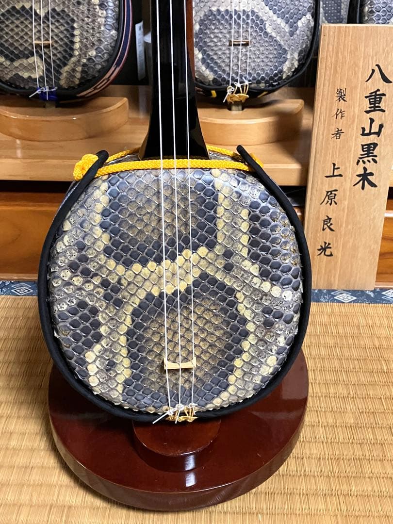 沖縄三線高級八重山黒木ウズラ➖与那城型本皮一枚張りスンチ塗り期間