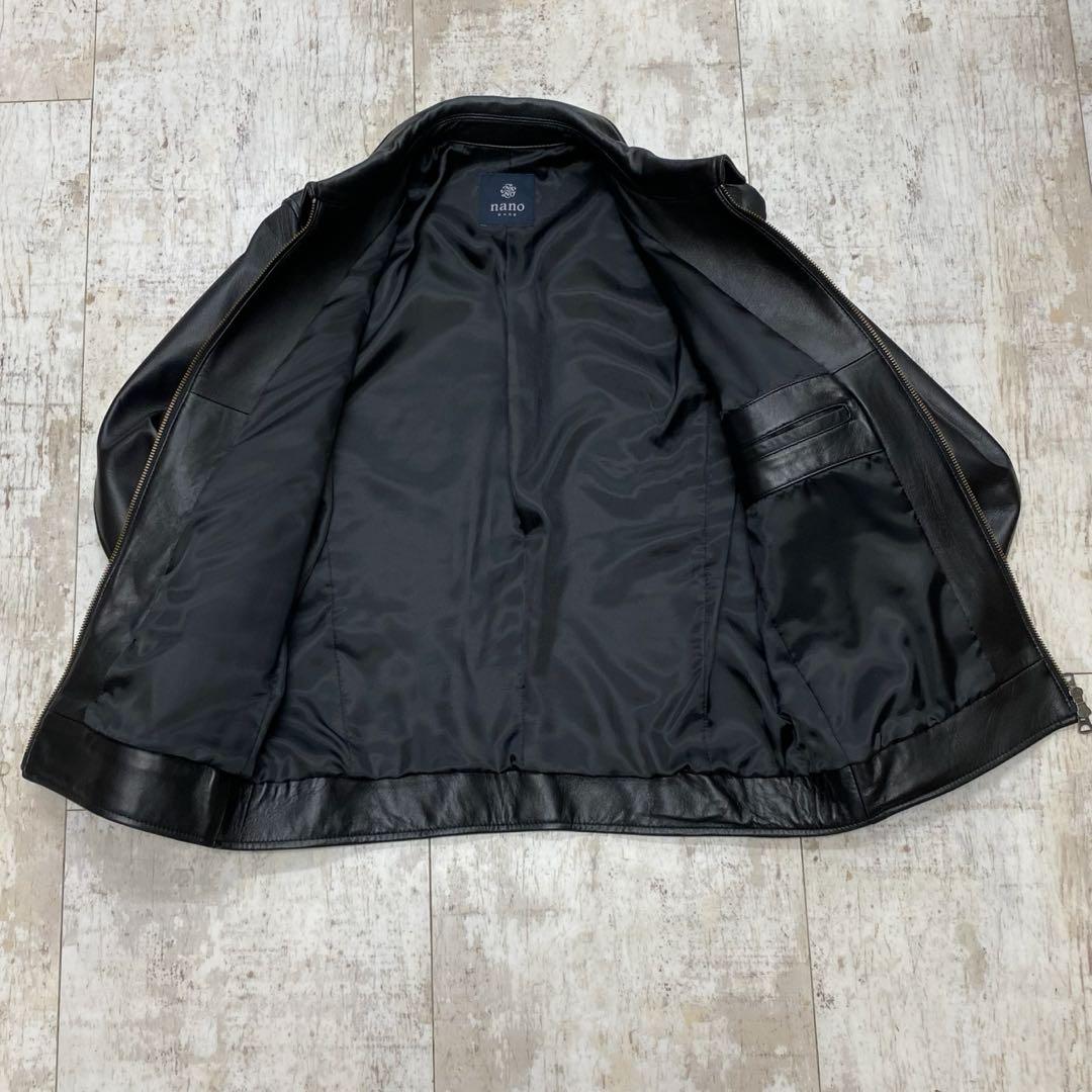 清水様専用 nano BASE ラムレザー シングルライダースジャケット M