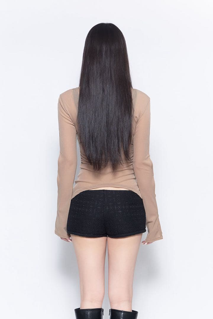 THEREDTHREAD sheer hook tops beige - メルカリ