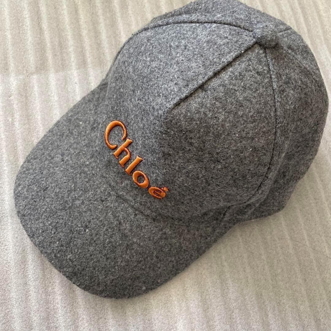 Chloe クロエ メルトン キャップ 帽子58 グレー系