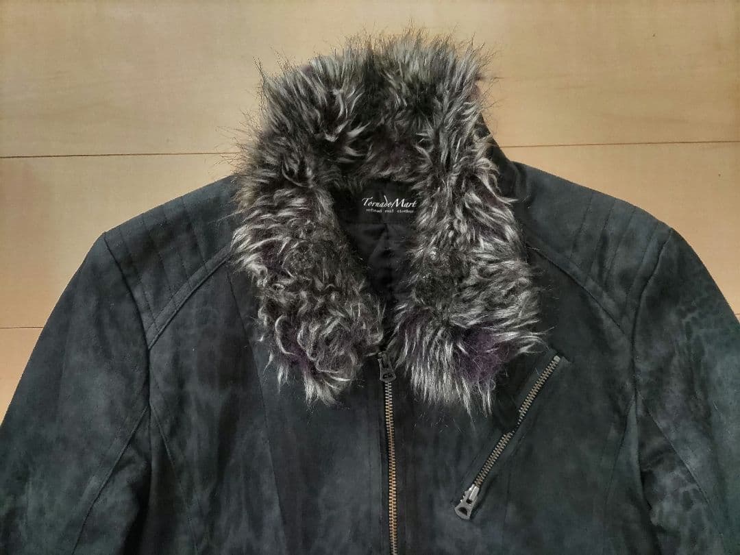 美品 トルネードマート レオパード柄スエード調ライダースジャケット