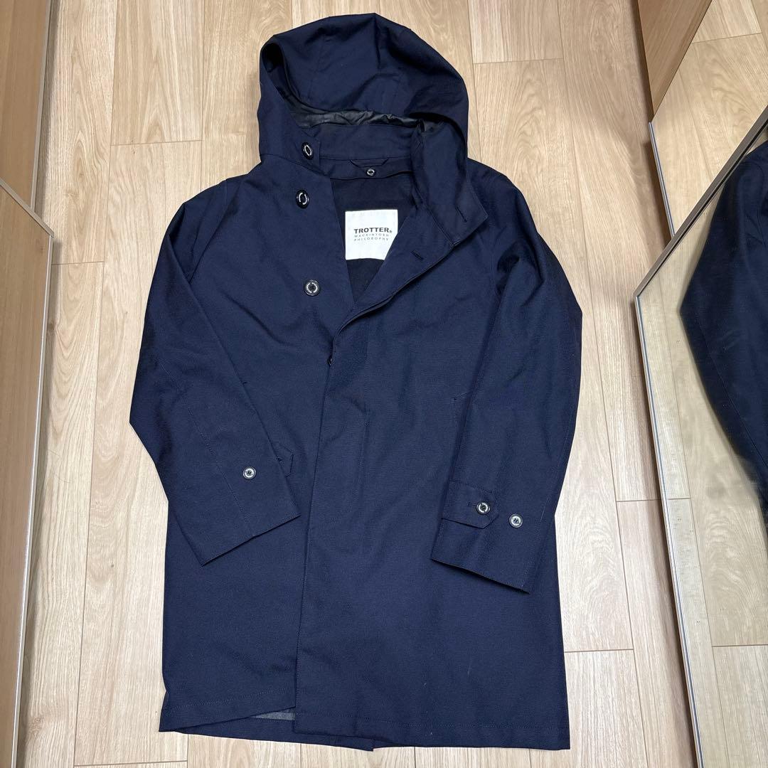 TROTTER ネイビー ステンカラーコート 36 S - メルカリ